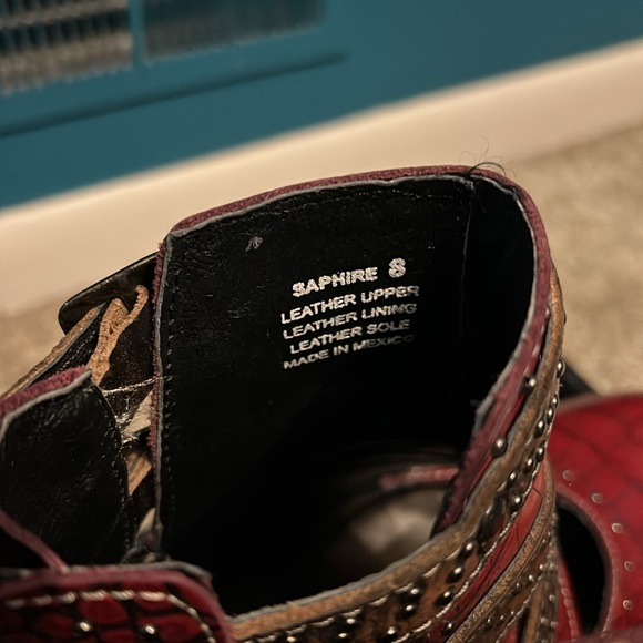 Freebird saphire red croco boots - Picture 6 of 7